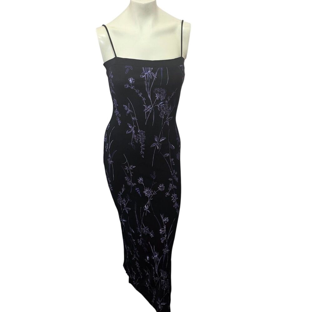 Vtg 90s Eye‎ Candy Metallic Knit Maxi Dress L Pink Space Dye Slip Whimsigoth Y2K